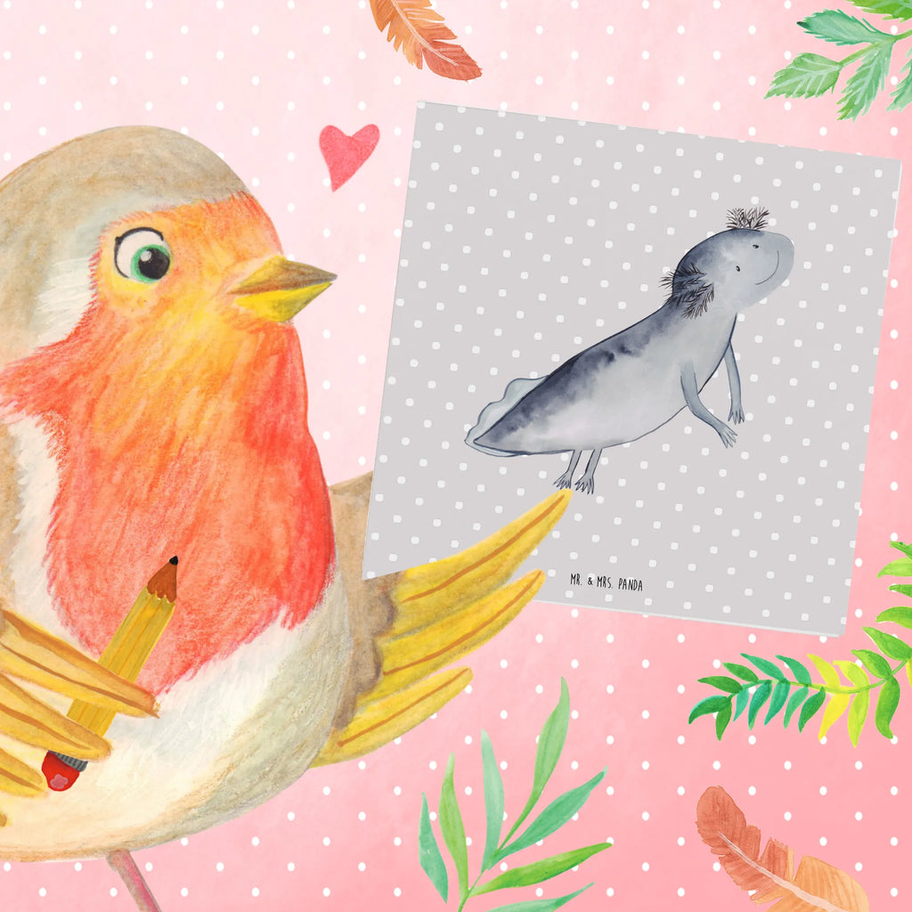 Deluxe Karte Axolotl Schwimmen Karte, Einladungskarte, Geburtstagskarte, Glückwunschkarte, Hochwertige Klappkarte, Grußkarte, Hochwertige Grußkarte, Hochzeitskarte, Klappkarte, Axolotl, Molch, Lurch, Probleme, Lurche, Axolot, Lösungen, Motivation, Problem, Schwanzlurch