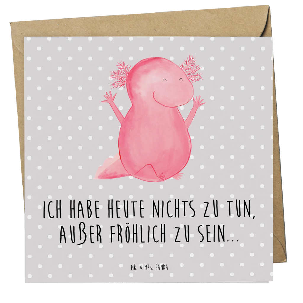 Deluxe Karte Axolotl Hurra Karte, Einladungskarte, Hochwertige Klappkarte, Hochzeitskarte, Klappkarte, Glückwunschkarte, Grußkarte, Hochwertige Grußkarte, Geburtstagskarte, Axolotl, Molch, Lurch, Zufriedenheit, fröhlich, Freude, Schwanzlurch, Lurche, Axolot, Motivation, Spaß