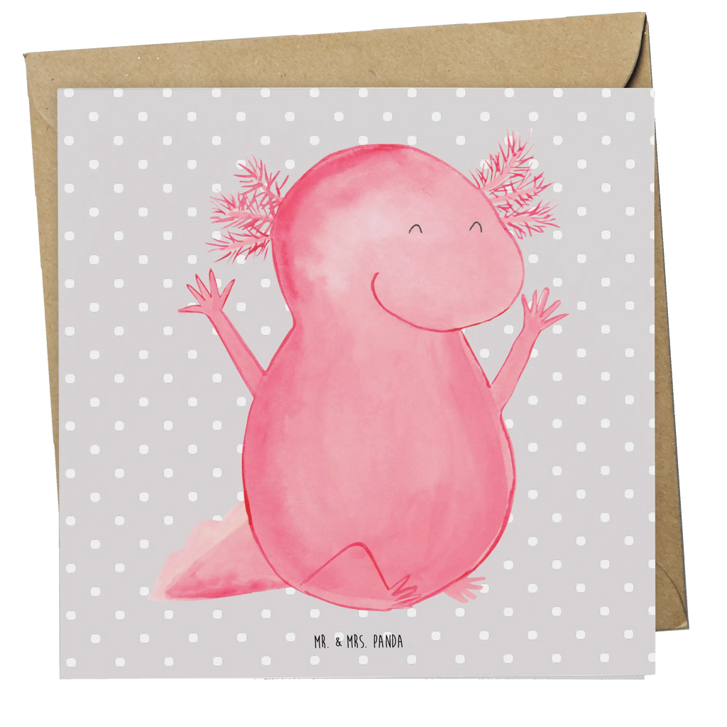 Deluxe Karte Axolotl Hurra Karte, Einladungskarte, Hochwertige Klappkarte, Hochzeitskarte, Klappkarte, Glückwunschkarte, Grußkarte, Hochwertige Grußkarte, Geburtstagskarte, Axolotl, Molch, Lurch, Zufriedenheit, fröhlich, Freude, Schwanzlurch, Lurche, Axolot, Motivation, Spaß