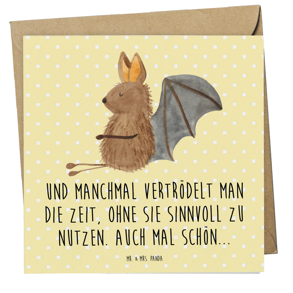 Deluxe Karte Fledermaus Sitzen Einladungskarte, Klappkarte, Geburtstagskarte, Karte, Glückwunschkarte, Hochwertige Grußkarte, Hochzeitskarte, Grußkarte, Hochwertige Klappkarte, Tiermotive, Gute Laune, lustige Sprüche, Tiere, Motivation, Fledermäuse, Fledermaus, entspannen