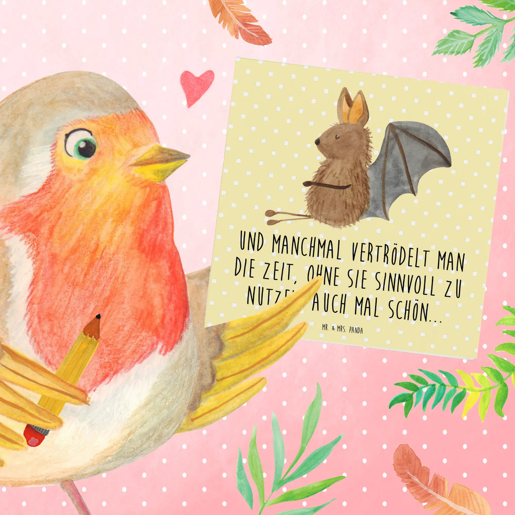 Deluxe Karte Fledermaus Sitzen Einladungskarte, Klappkarte, Geburtstagskarte, Karte, Glückwunschkarte, Hochwertige Grußkarte, Hochzeitskarte, Grußkarte, Hochwertige Klappkarte, Tiermotive, Gute Laune, lustige Sprüche, Tiere, Motivation, Fledermäuse, Fledermaus, entspannen