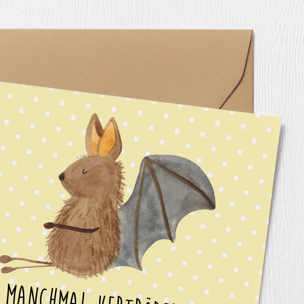 Deluxe Karte Fledermaus Sitzen Einladungskarte, Klappkarte, Geburtstagskarte, Karte, Glückwunschkarte, Hochwertige Grußkarte, Hochzeitskarte, Grußkarte, Hochwertige Klappkarte, Tiermotive, Gute Laune, lustige Sprüche, Tiere, Motivation, Fledermäuse, Fledermaus, entspannen