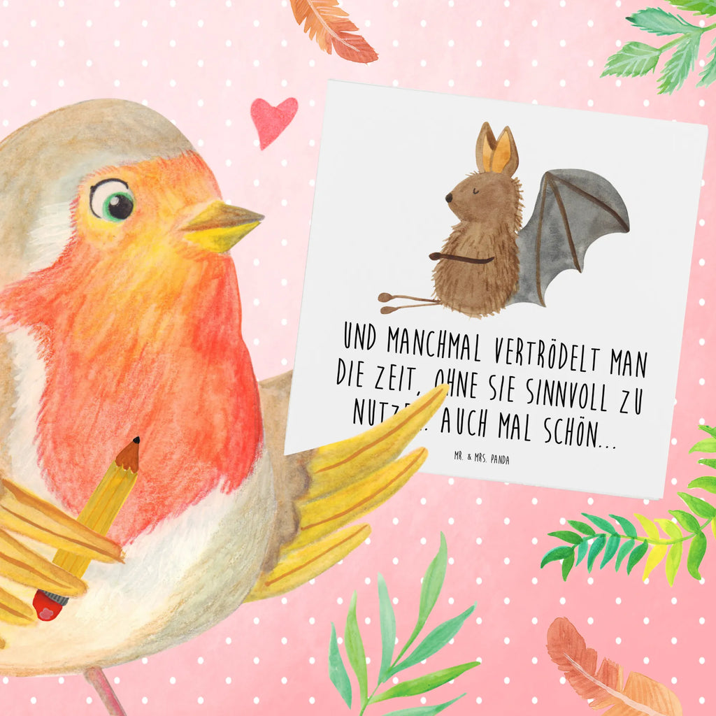 Deluxe Karte Fledermaus Sitzen Einladungskarte, Klappkarte, Geburtstagskarte, Karte, Glückwunschkarte, Hochwertige Grußkarte, Hochzeitskarte, Grußkarte, Hochwertige Klappkarte, Tiermotive, Gute Laune, lustige Sprüche, Tiere, Motivation, Fledermäuse, Fledermaus, entspannen