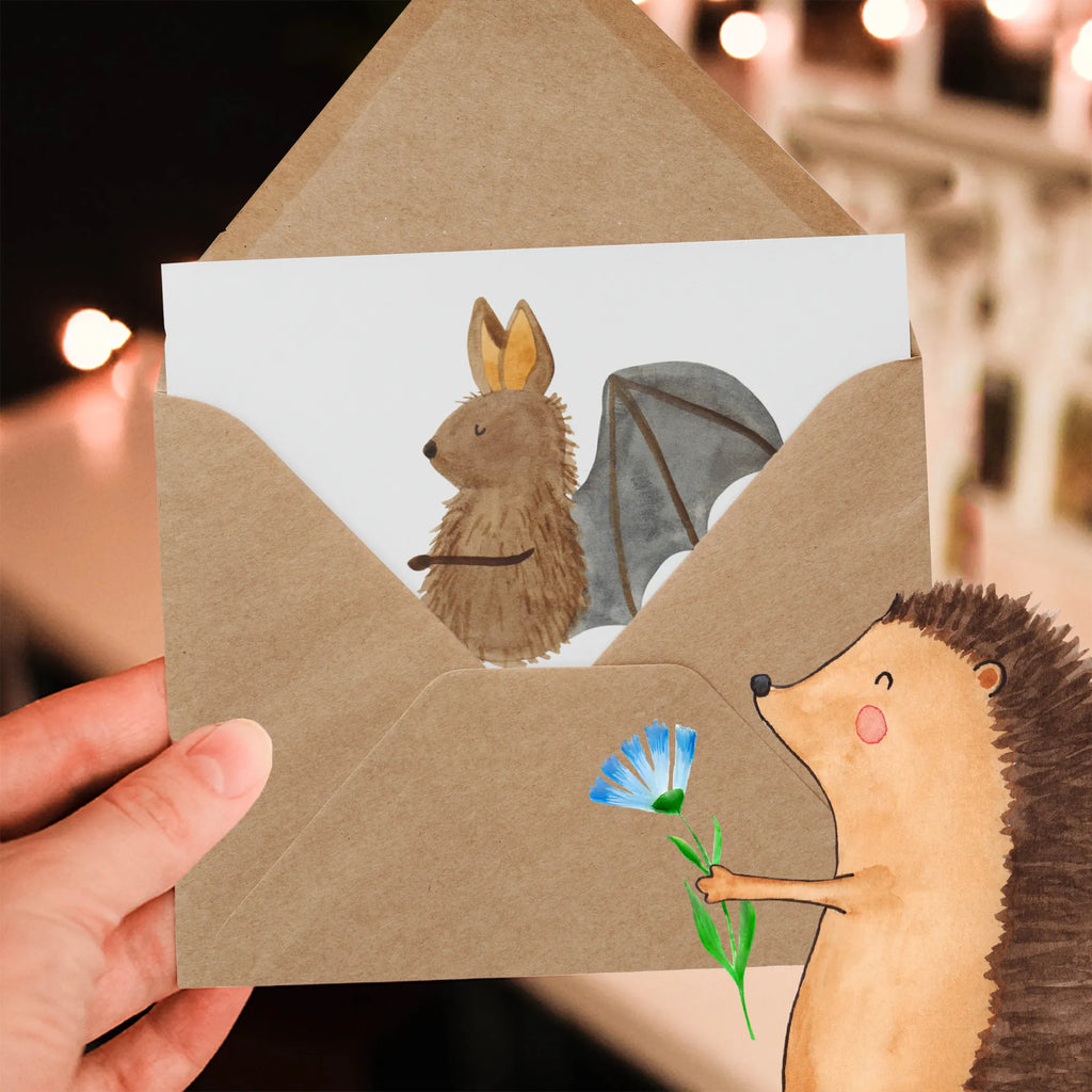 Deluxe Karte Fledermaus Sitzen Einladungskarte, Klappkarte, Geburtstagskarte, Karte, Glückwunschkarte, Hochwertige Grußkarte, Hochzeitskarte, Grußkarte, Hochwertige Klappkarte, Tiermotive, Gute Laune, lustige Sprüche, Tiere, Motivation, Fledermäuse, Fledermaus, entspannen