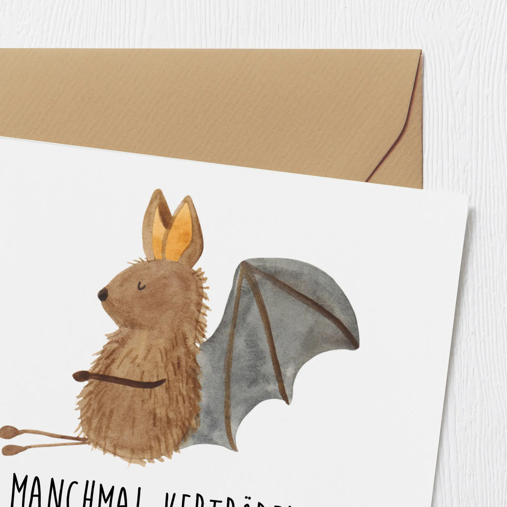 Deluxe Karte Fledermaus Sitzen Einladungskarte, Klappkarte, Geburtstagskarte, Karte, Glückwunschkarte, Hochwertige Grußkarte, Hochzeitskarte, Grußkarte, Hochwertige Klappkarte, Tiermotive, Gute Laune, lustige Sprüche, Tiere, Motivation, Fledermäuse, Fledermaus, entspannen