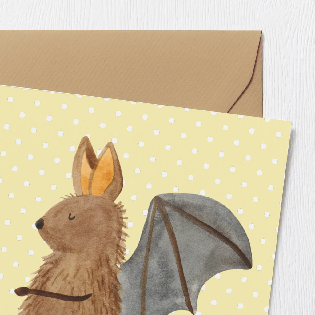 Deluxe Karte Fledermaus Sitzen Einladungskarte, Klappkarte, Geburtstagskarte, Karte, Glückwunschkarte, Hochwertige Grußkarte, Hochzeitskarte, Grußkarte, Hochwertige Klappkarte, Tiermotive, Gute Laune, lustige Sprüche, Tiere, Motivation, Fledermäuse, Fledermaus, entspannen