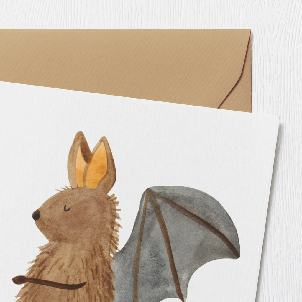 Deluxe Karte Fledermaus Sitzen Einladungskarte, Klappkarte, Geburtstagskarte, Karte, Glückwunschkarte, Hochwertige Grußkarte, Hochzeitskarte, Grußkarte, Hochwertige Klappkarte, Tiermotive, Gute Laune, lustige Sprüche, Tiere, Motivation, Fledermäuse, Fledermaus, entspannen