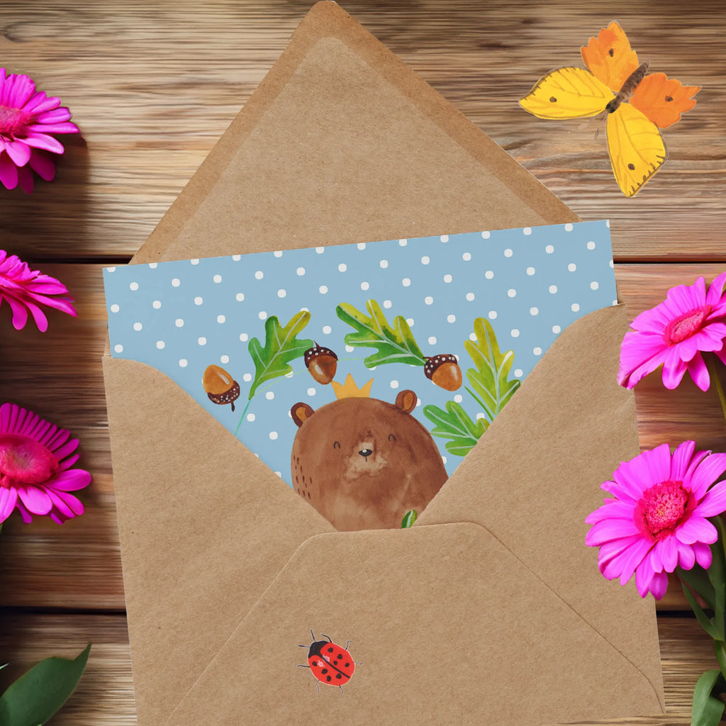 Deluxe Karte Bär König Hochwertige Klappkarte, Karte, Einladungskarte, Geburtstagskarte, Hochwertige Grußkarte, Hochzeitskarte, Klappkarte, Glückwunschkarte, Grußkarte, Bär, Teddy, Teddybär, bester Vater, Daddy, bester Papa, Papa, Papi, Dad, Vatertag, Vater, Papa Bär, weltbester Papa