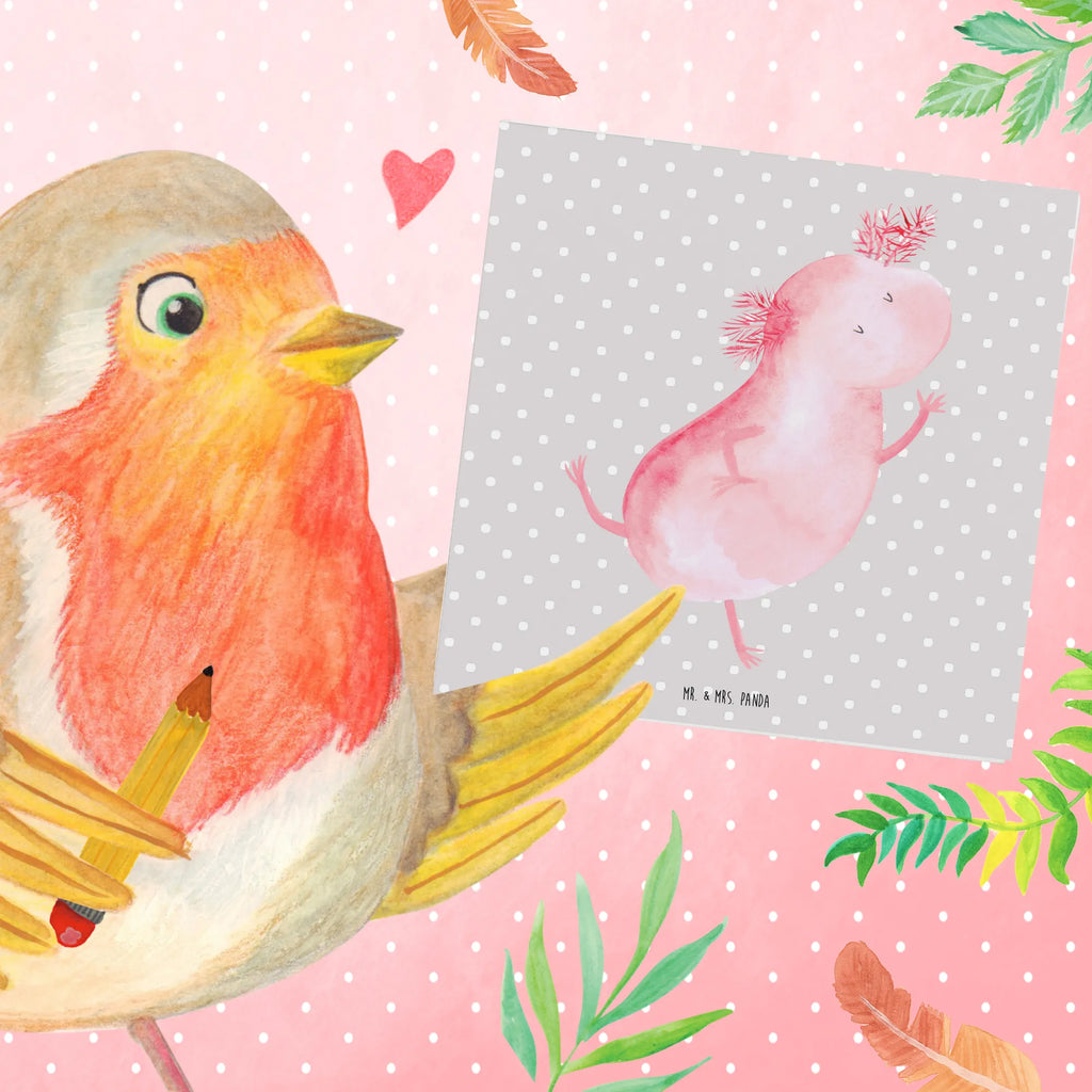 Deluxe Karte Axolotl Tanzen Hochwertige Klappkarte, Karte, Klappkarte, Einladungskarte, Geburtstagskarte, Hochzeitskarte, Glückwunschkarte, Grußkarte, Hochwertige Grußkarte, Axolotl, Molch, beste Freundin, Schwanzlurch, verrückt, Lurch, Sterne, Dachschaden, Lurche, Axolot, Freundin