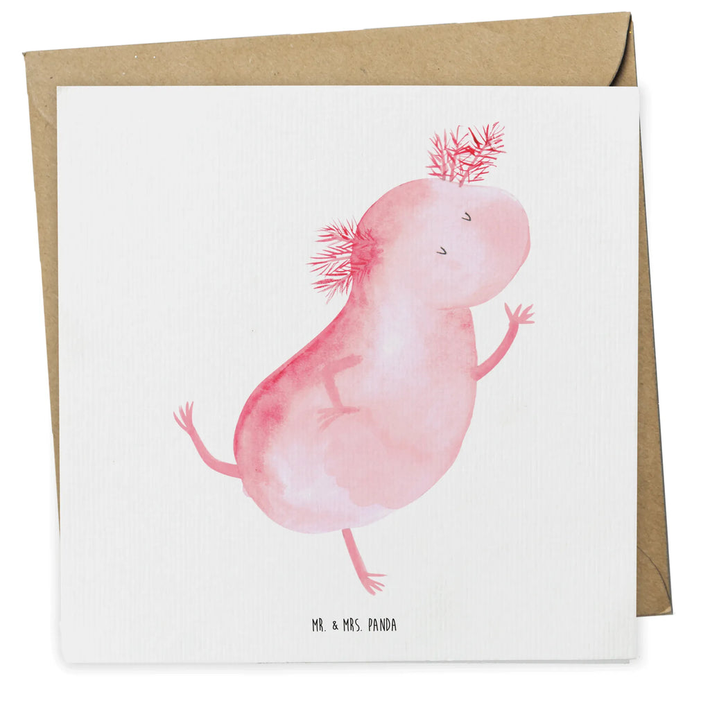 Deluxe Karte Axolotl Tanzen Hochwertige Klappkarte, Karte, Klappkarte, Einladungskarte, Geburtstagskarte, Hochzeitskarte, Glückwunschkarte, Grußkarte, Hochwertige Grußkarte, Axolotl, Molch, beste Freundin, Schwanzlurch, verrückt, Lurch, Sterne, Dachschaden, Lurche, Axolot, Freundin