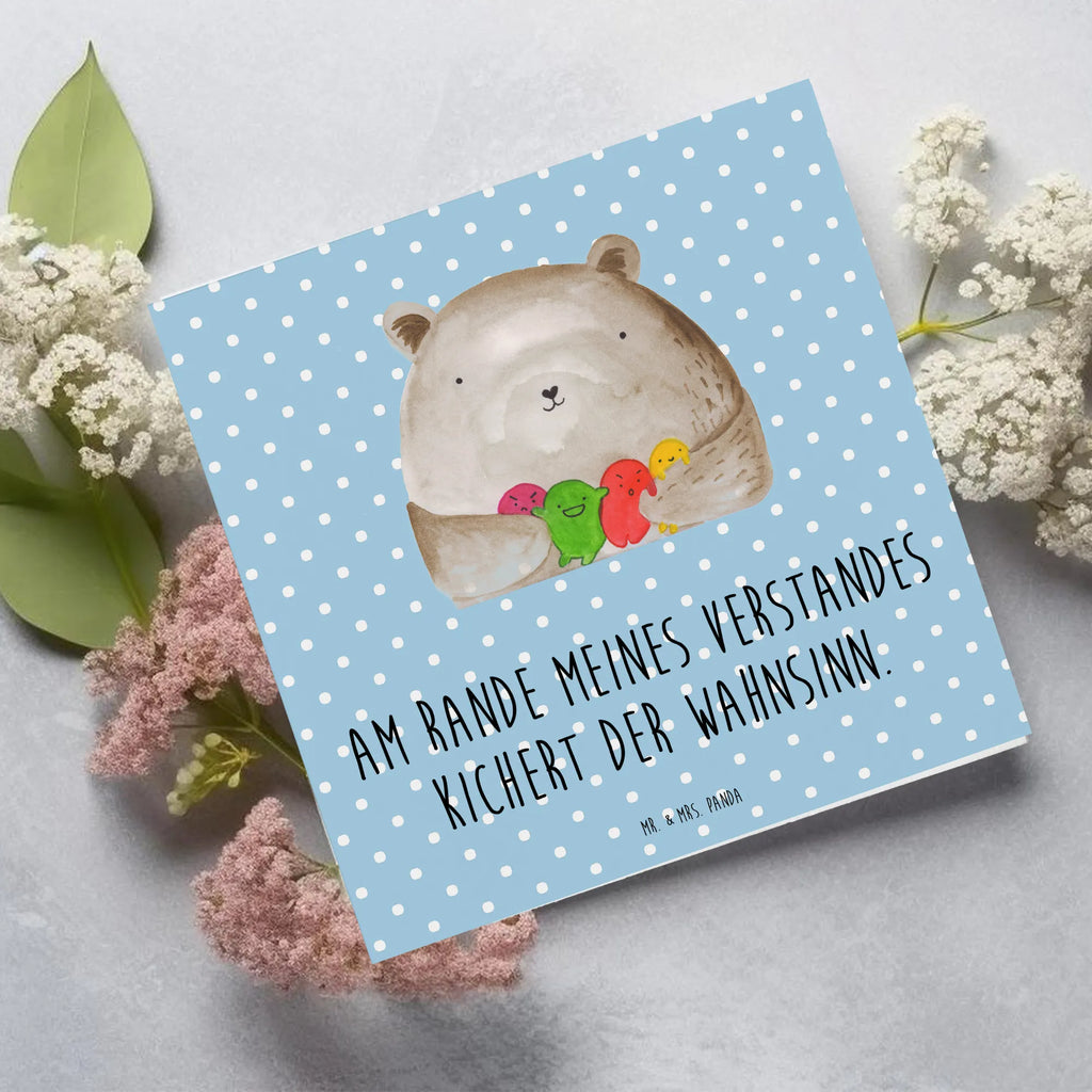 Deluxe Karte Bär Gefühl Hochwertige Grußkarte, Karte, Geburtstagskarte, Hochwertige Klappkarte, Glückwunschkarte, Hochzeitskarte, Klappkarte, Grußkarte, Einladungskarte, Bär, Teddy, Teddybär, Durchgedreht, Verrückt, Wahnsinn