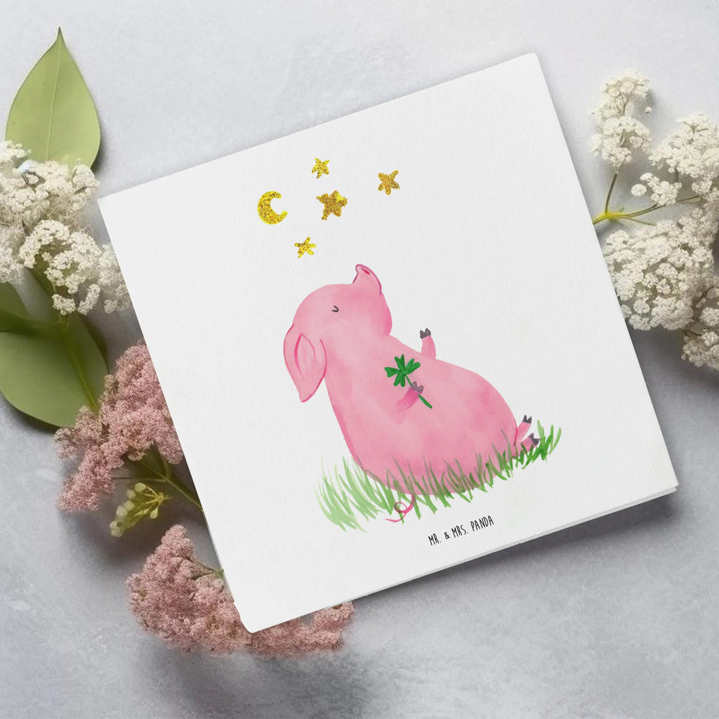 Deluxe Karte Schwein Glück Glückwunschkarte, Karte, Hochwertige Klappkarte, Grußkarte, Hochzeitskarte, Einladungskarte, Geburtstagskarte, Klappkarte, Hochwertige Grußkarte, Tiermotive, Gute Laune, lustige Sprüche, Tiere, Träume, Sterne, Glücksbringer, Sernchen, Schweinchen, Ziele, Glücksschwein. Glück, Schwein, Motivation