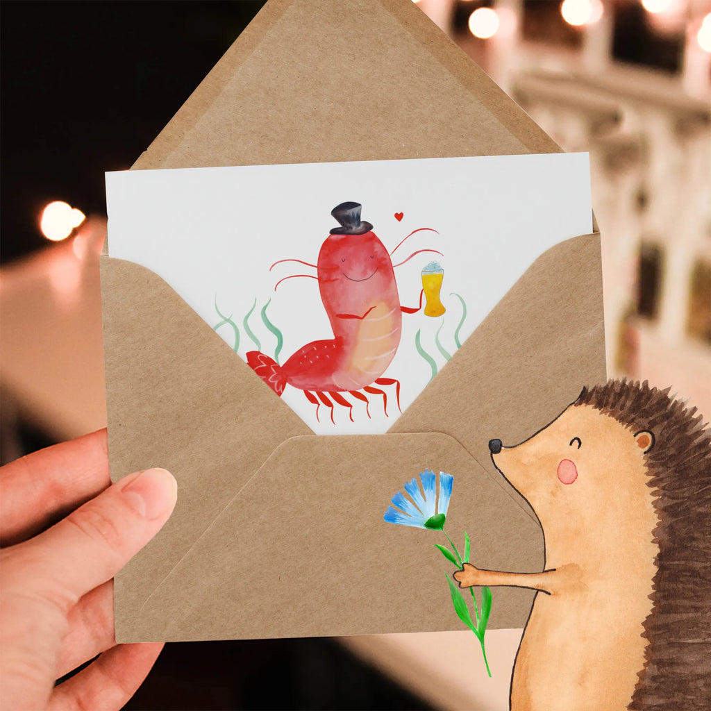 Deluxe Karte Hummer Weizen Einladungskarte, Hochzeitskarte, Karte, Hochwertige Grußkarte, Glückwunschkarte, Geburtstagskarte, Grußkarte, Klappkarte, Hochwertige Klappkarte, Meerestiere, Meer, Urlaub, Junggesellin, Männerhaushalt, Kneipe, Kochen, Gasthaus, Junggeselle, Bierliebhaber, Garnelen, Bier, Wirtschaft, Garnele