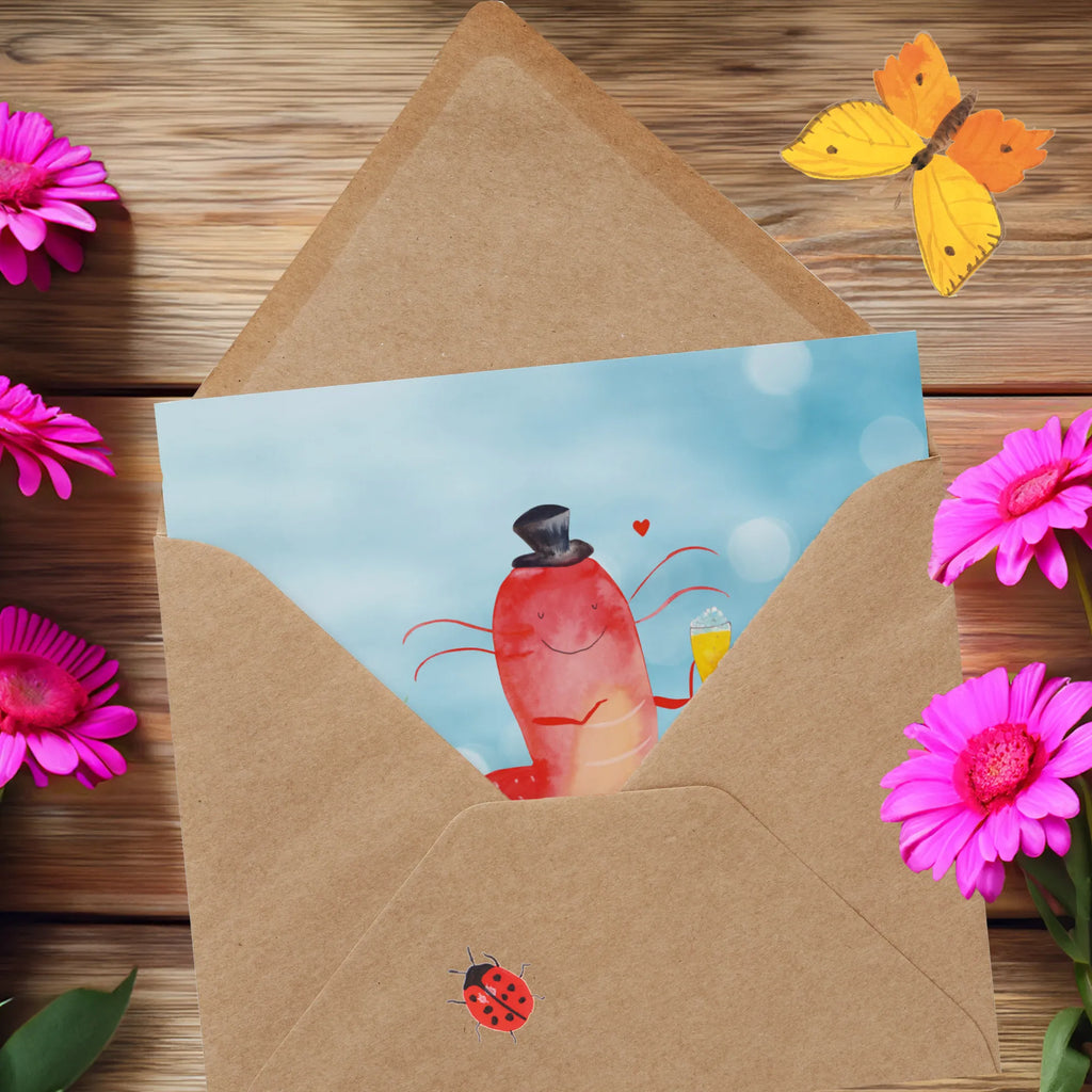 Deluxe Karte Hummer Weizen Einladungskarte, Hochzeitskarte, Karte, Hochwertige Grußkarte, Glückwunschkarte, Geburtstagskarte, Grußkarte, Klappkarte, Hochwertige Klappkarte, Meerestiere, Meer, Urlaub, Junggesellin, Männerhaushalt, Kneipe, Kochen, Gasthaus, Junggeselle, Bierliebhaber, Garnelen, Bier, Wirtschaft, Garnele