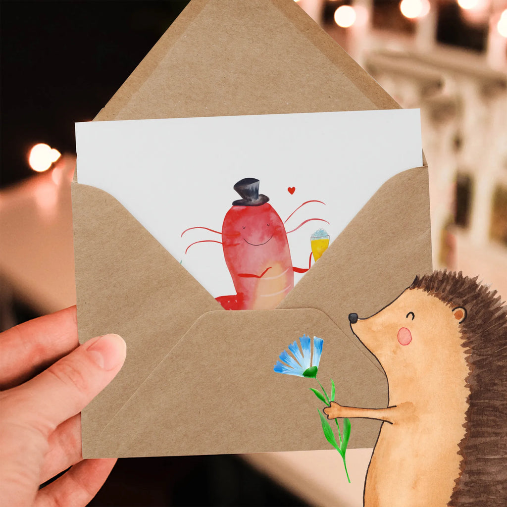 Deluxe Karte Hummer Weizen Einladungskarte, Hochzeitskarte, Karte, Hochwertige Grußkarte, Glückwunschkarte, Geburtstagskarte, Grußkarte, Klappkarte, Hochwertige Klappkarte, Meerestiere, Meer, Urlaub, Junggesellin, Männerhaushalt, Kneipe, Kochen, Gasthaus, Junggeselle, Bierliebhaber, Garnelen, Bier, Wirtschaft, Garnele