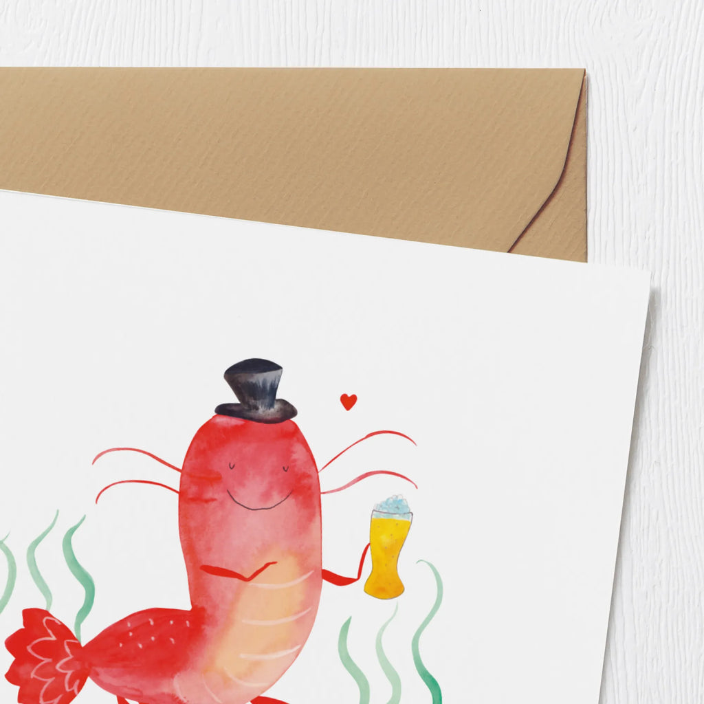 Deluxe Karte Hummer Weizen Einladungskarte, Hochzeitskarte, Karte, Hochwertige Grußkarte, Glückwunschkarte, Geburtstagskarte, Grußkarte, Klappkarte, Hochwertige Klappkarte, Meerestiere, Meer, Urlaub, Junggesellin, Männerhaushalt, Kneipe, Kochen, Gasthaus, Junggeselle, Bierliebhaber, Garnelen, Bier, Wirtschaft, Garnele