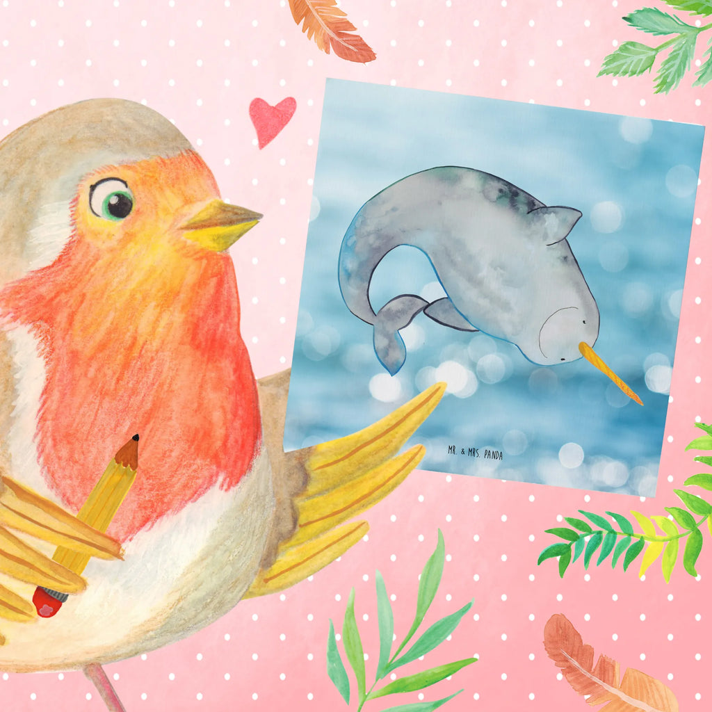 Deluxe Karte Narwal Hochwertige Klappkarte, Einladungskarte, Glückwunschkarte, Karte, Hochwertige Grußkarte, Klappkarte, Hochzeitskarte, Grußkarte, Geburtstagskarte, Meerestiere, Meer, Urlaub, Junggesellin, Putzen, Kinderzimmer, Hausfrau, Wal, Narwal, aufräumen