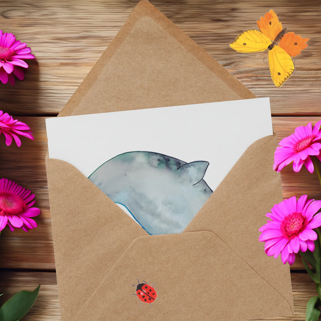 Deluxe Karte Narwal Hochwertige Klappkarte, Einladungskarte, Glückwunschkarte, Karte, Hochwertige Grußkarte, Klappkarte, Hochzeitskarte, Grußkarte, Geburtstagskarte, Meerestiere, Meer, Urlaub, Junggesellin, Putzen, Kinderzimmer, Hausfrau, Wal, Narwal, aufräumen