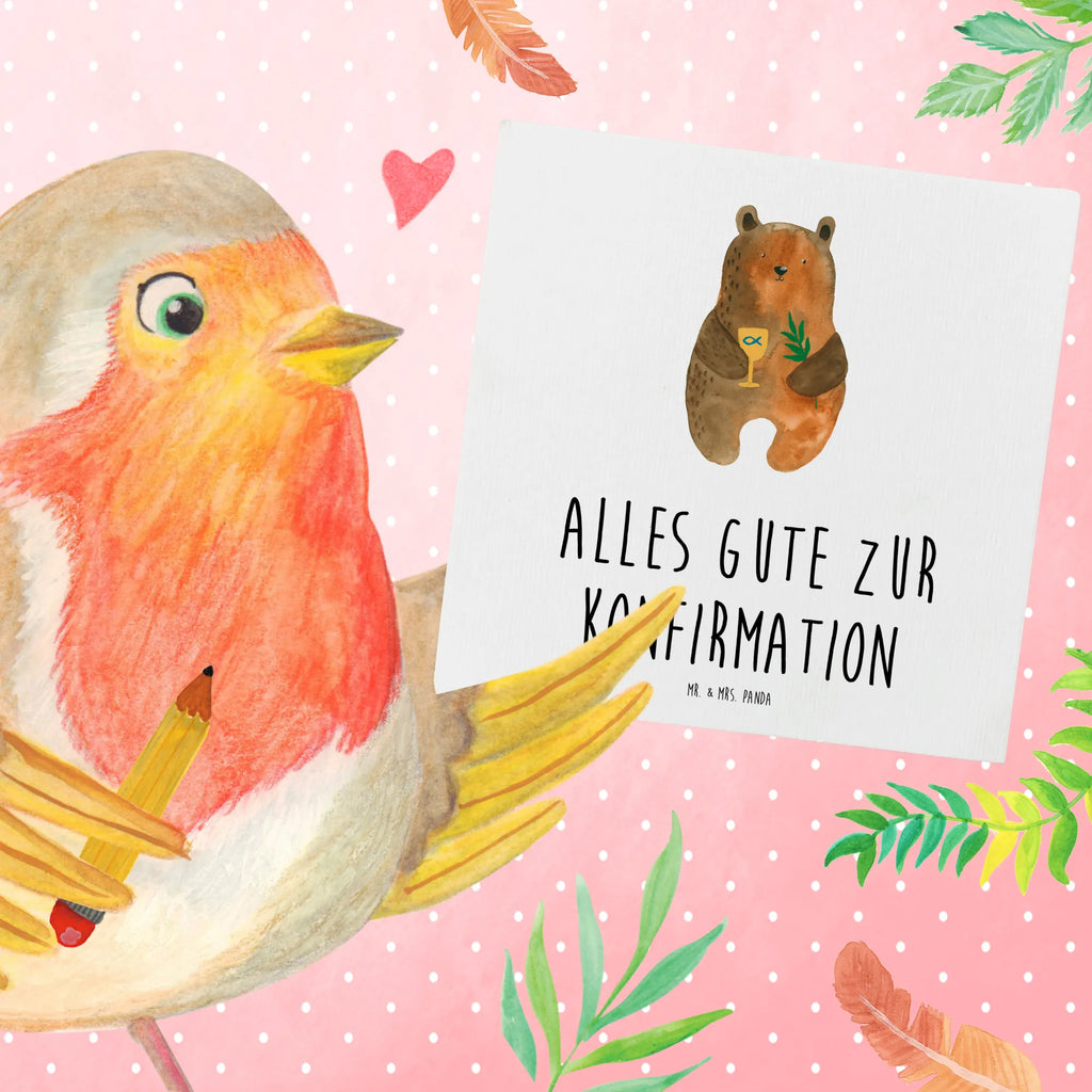 Deluxe Karte Bär Konfirmation Hochwertige Klappkarte, Hochzeitskarte, Einladungskarte, Glückwunschkarte, Hochwertige Grußkarte, Grußkarte, Geburtstagskarte, Karte, Klappkarte, Bär, Teddy, Teddybär, evangelisch, Kirche, Gottesdienst, Konfirmation