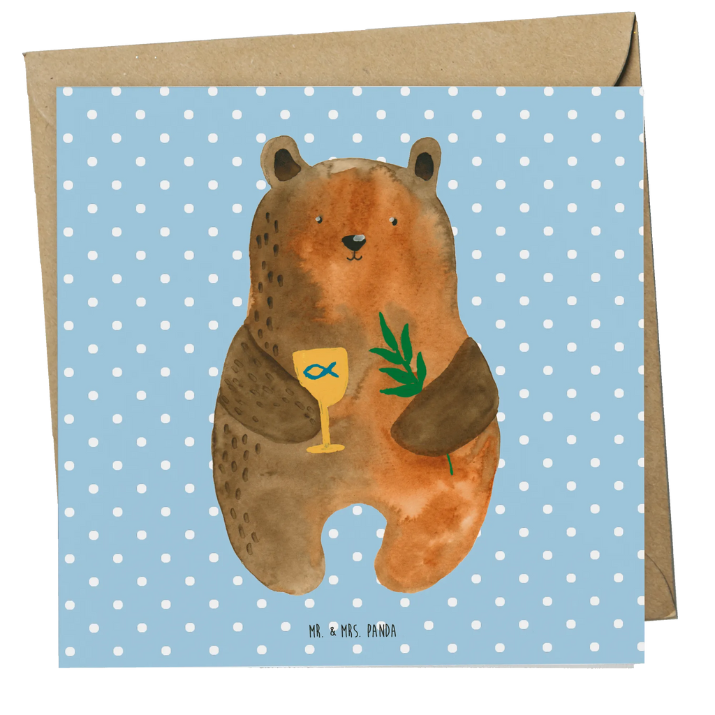 Deluxe Karte Bär Konfirmation Hochwertige Klappkarte, Hochzeitskarte, Einladungskarte, Glückwunschkarte, Hochwertige Grußkarte, Grußkarte, Geburtstagskarte, Karte, Klappkarte, Bär, Teddy, Teddybär, evangelisch, Kirche, Gottesdienst, Konfirmation