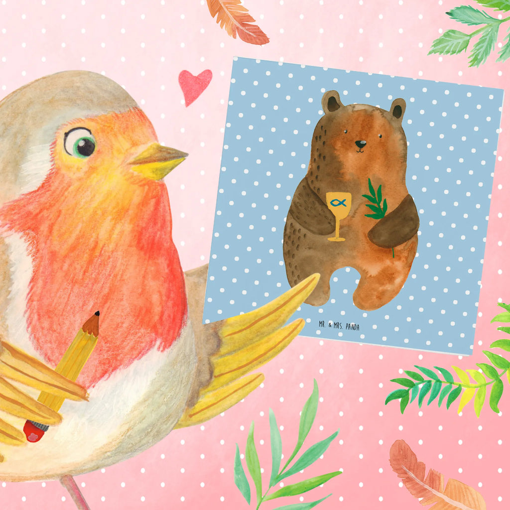 Deluxe Karte Bär Konfirmation Hochwertige Klappkarte, Hochzeitskarte, Einladungskarte, Glückwunschkarte, Hochwertige Grußkarte, Grußkarte, Geburtstagskarte, Karte, Klappkarte, Bär, Teddy, Teddybär, evangelisch, Kirche, Gottesdienst, Konfirmation