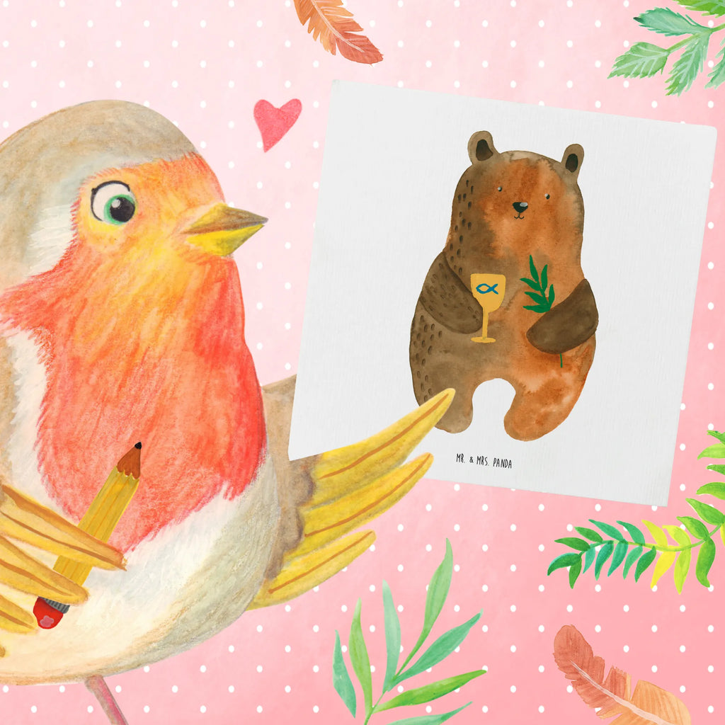 Deluxe Karte Bär Konfirmation Hochwertige Klappkarte, Hochzeitskarte, Einladungskarte, Glückwunschkarte, Hochwertige Grußkarte, Grußkarte, Geburtstagskarte, Karte, Klappkarte, Bär, Teddy, Teddybär, evangelisch, Kirche, Gottesdienst, Konfirmation