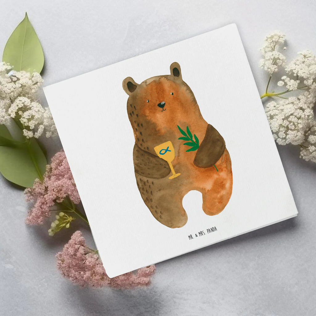 Deluxe Karte Bär Konfirmation Hochwertige Klappkarte, Hochzeitskarte, Einladungskarte, Glückwunschkarte, Hochwertige Grußkarte, Grußkarte, Geburtstagskarte, Karte, Klappkarte, Bär, Teddy, Teddybär, evangelisch, Kirche, Gottesdienst, Konfirmation