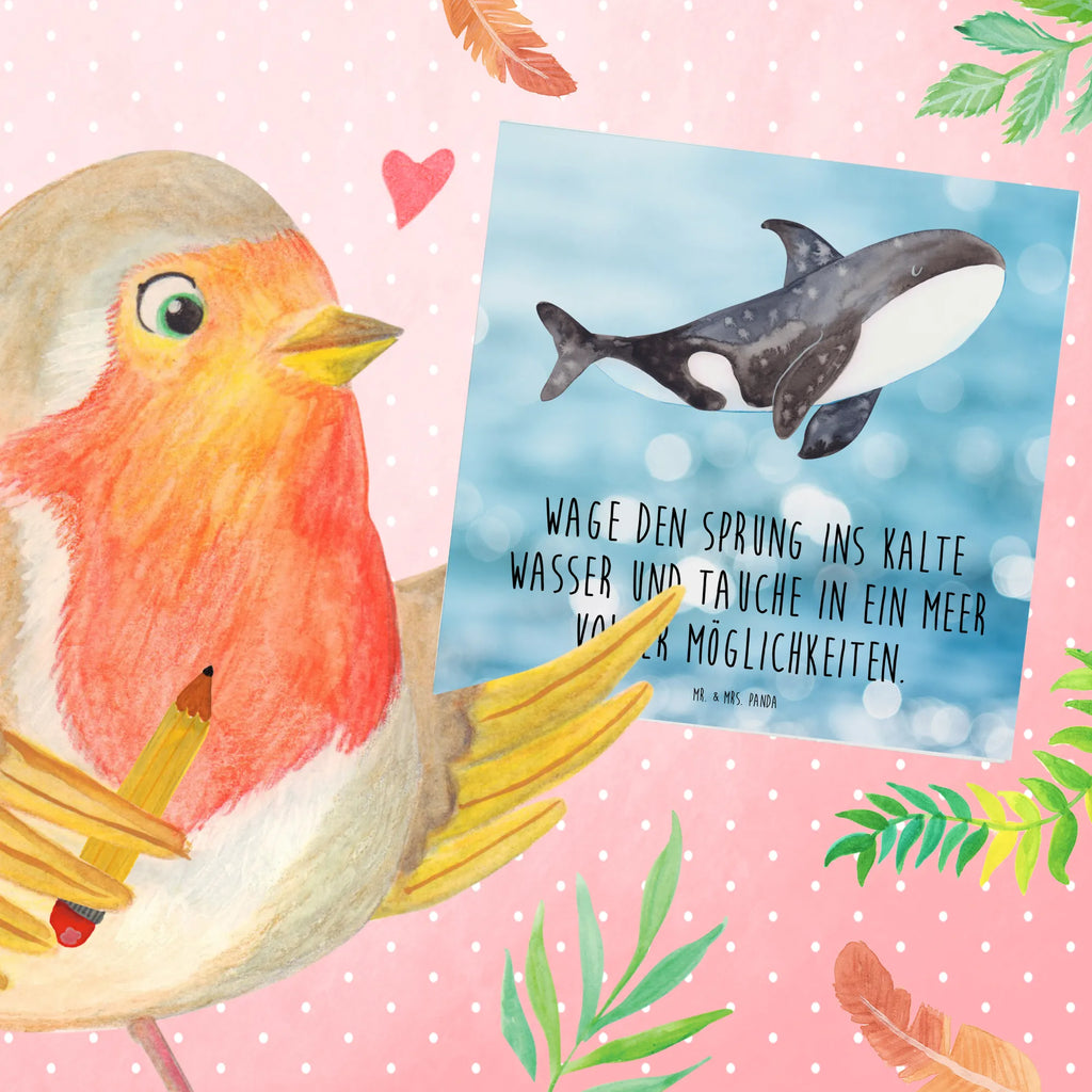 Deluxe Karte Orca doppelkarte, Klappkarte, anlasskarte, Glückwunschkarte, faltkarte, Grußkarte, Urlaub, Meer, Meerestiere, Arbeit, Startup, Orca, Selbstliebe, Möglichkeiten, Killerwal, Neustart, Motivation, Büro, Orcas, Wal