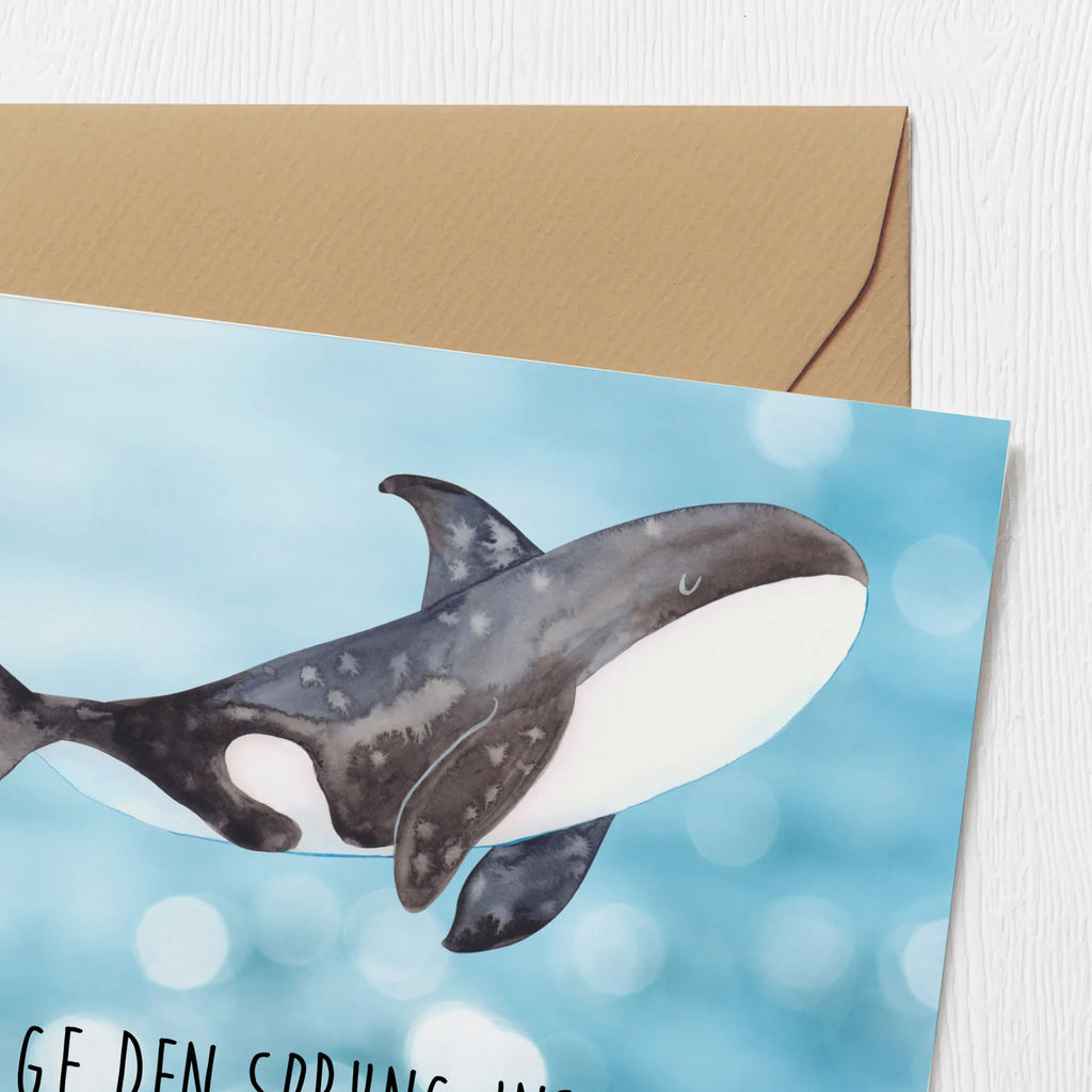 Deluxe Karte Orca doppelkarte, Klappkarte, anlasskarte, Glückwunschkarte, faltkarte, Grußkarte, Urlaub, Meer, Meerestiere, Arbeit, Startup, Orca, Selbstliebe, Möglichkeiten, Killerwal, Neustart, Motivation, Büro, Orcas, Wal