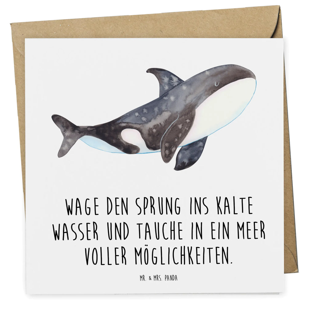 Deluxe Karte Orca doppelkarte, Klappkarte, anlasskarte, Glückwunschkarte, faltkarte, Grußkarte, Urlaub, Meer, Meerestiere, Arbeit, Startup, Orca, Selbstliebe, Möglichkeiten, Killerwal, Neustart, Motivation, Büro, Orcas, Wal