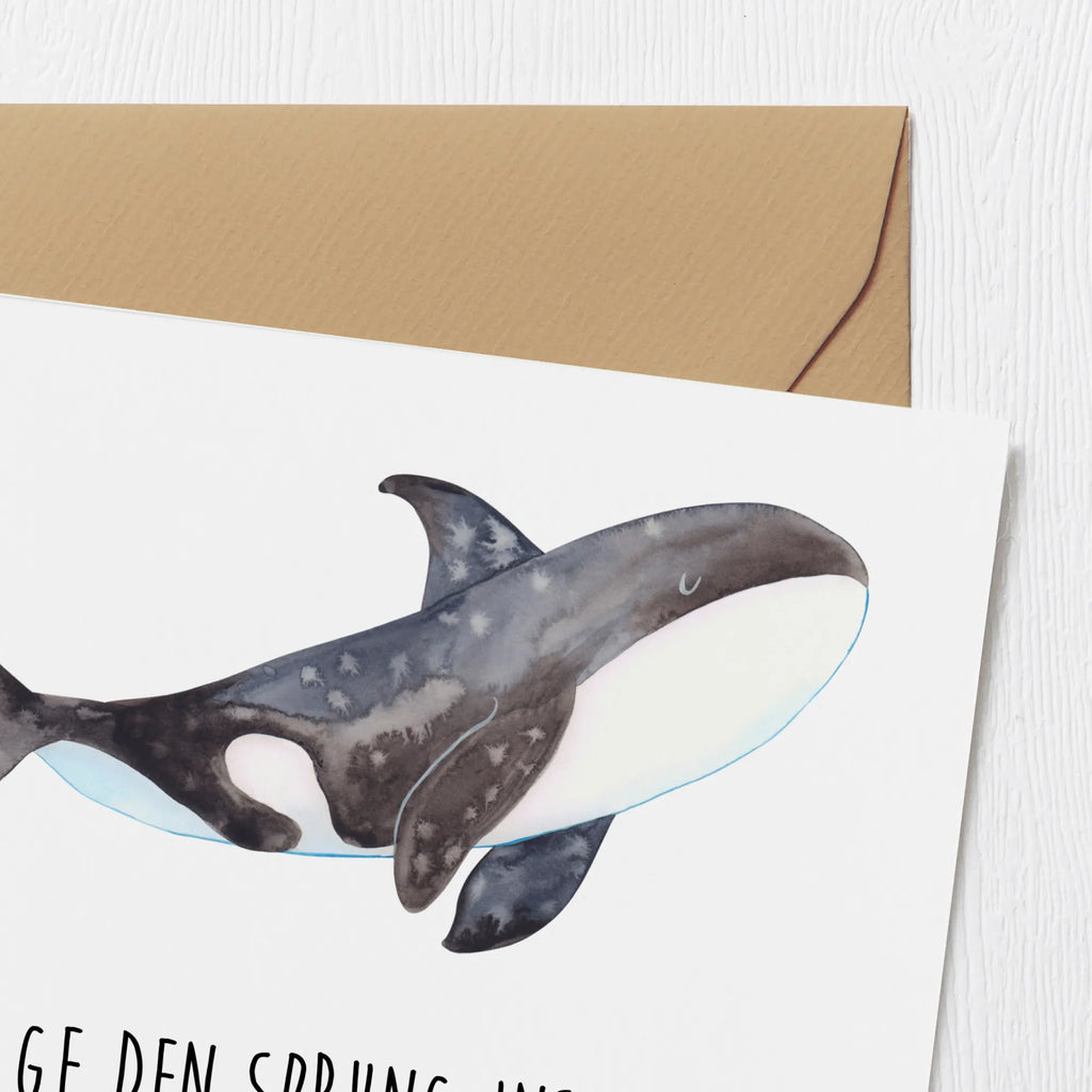 Deluxe Karte Orca doppelkarte, Klappkarte, anlasskarte, Glückwunschkarte, faltkarte, Grußkarte, Urlaub, Meer, Meerestiere, Arbeit, Startup, Orca, Selbstliebe, Möglichkeiten, Killerwal, Neustart, Motivation, Büro, Orcas, Wal