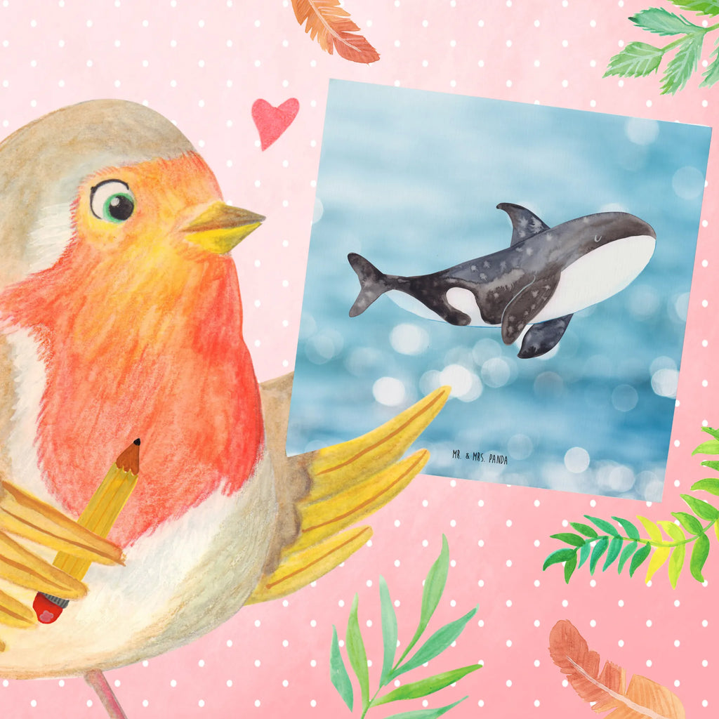 Deluxe Karte Orca doppelkarte, Klappkarte, anlasskarte, Glückwunschkarte, faltkarte, Grußkarte, Urlaub, Meer, Meerestiere, Arbeit, Startup, Orca, Selbstliebe, Möglichkeiten, Killerwal, Neustart, Motivation, Büro, Orcas, Wal