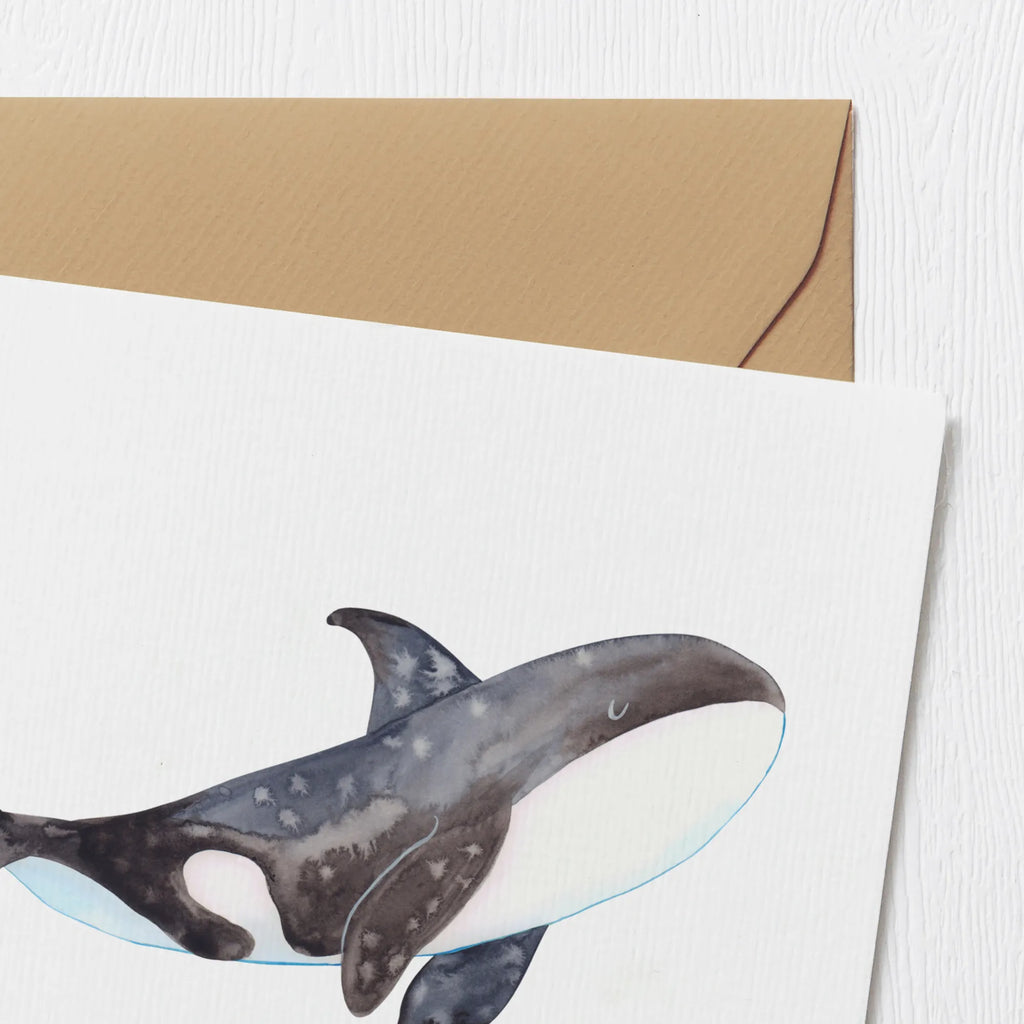 Deluxe Karte Orca doppelkarte, Klappkarte, anlasskarte, Glückwunschkarte, faltkarte, Grußkarte, Urlaub, Meer, Meerestiere, Arbeit, Startup, Orca, Selbstliebe, Möglichkeiten, Killerwal, Neustart, Motivation, Büro, Orcas, Wal