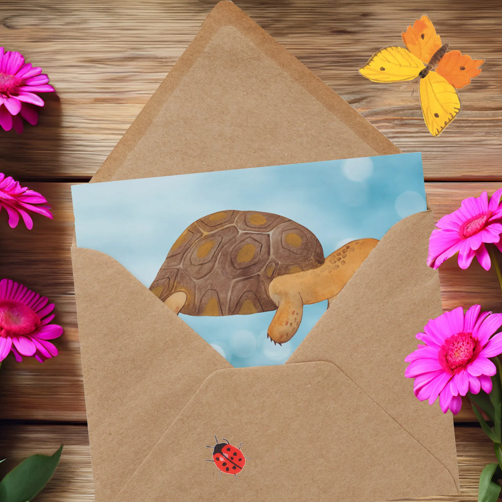 Deluxe Card tortoise March Glückwunschkarte, Karte, Hochwertige Grußkarte, Klappkarte, Geburtstagskarte, Grußkarte, Hochzeitskarte, Hochwertige Klappkarte, Einladungskarte, Meerestiere, Meer, Urlaub, Schildkröte, Lieblingsmensch, get lost, Inspiration, Schildkröten, Reiselust, Neustart, Abenteuer, Motivation