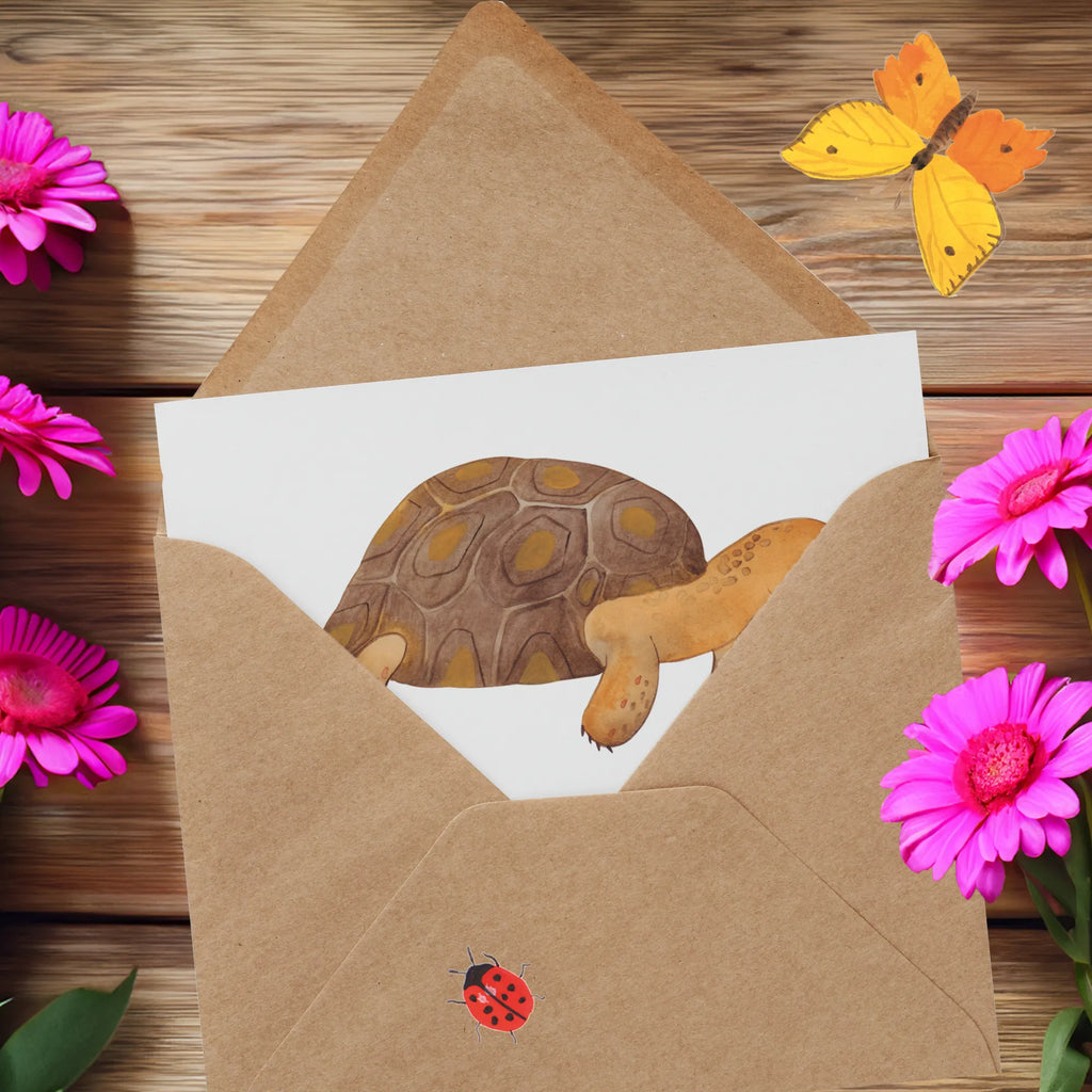 Deluxe Card tortoise March Glückwunschkarte, Karte, Hochwertige Grußkarte, Klappkarte, Geburtstagskarte, Grußkarte, Hochzeitskarte, Hochwertige Klappkarte, Einladungskarte, Meerestiere, Meer, Urlaub, Schildkröte, Lieblingsmensch, get lost, Inspiration, Schildkröten, Reiselust, Neustart, Abenteuer, Motivation
