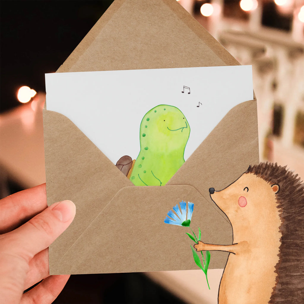 Deluxe Karte Schildkröte Pfeifen Einladungskarte, Geburtstagskarte, Hochzeitskarte, Karte, Hochwertige Grußkarte, Grußkarte, Hochwertige Klappkarte, Klappkarte, Glückwunschkarte, Schildkröte, fröhlich, Lebensfreude, Motivation, Depression, Trennung, Schildi, Neuanfang, Schildkröten, Glück