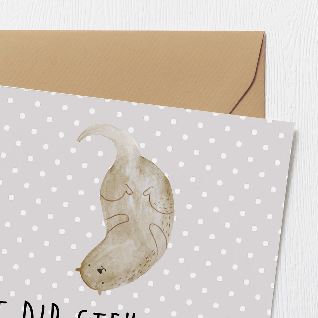 Deluxe Card otter upside down Einladungskarte, Hochwertige Klappkarte, Grußkarte, Karte, Geburtstagskarte, Glückwunschkarte, Hochzeitskarte, Klappkarte, Hochwertige Grußkarte, Otter, Fischotter, Seeotter, Otter Seeotter See Otter