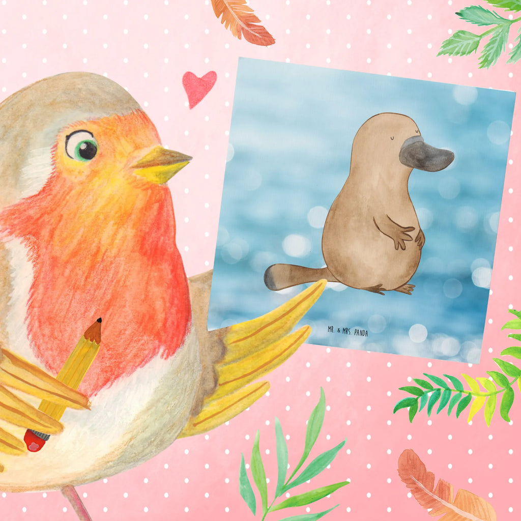 Deluxe Karte Schnabeltier Mut Karte, Hochzeitskarte, Grußkarte, Glückwunschkarte, Hochwertige Grußkarte, Einladungskarte, Geburtstagskarte, Klappkarte, Hochwertige Klappkarte, Meerestiere, Meer, Urlaub, mutig, Mut, Schnabeltier, Neustart, Training, Arbeit, Motivation, Büro, Raodtrip, Schnabeltiere, Neuanfang, Lebensweisheit, Weltreise