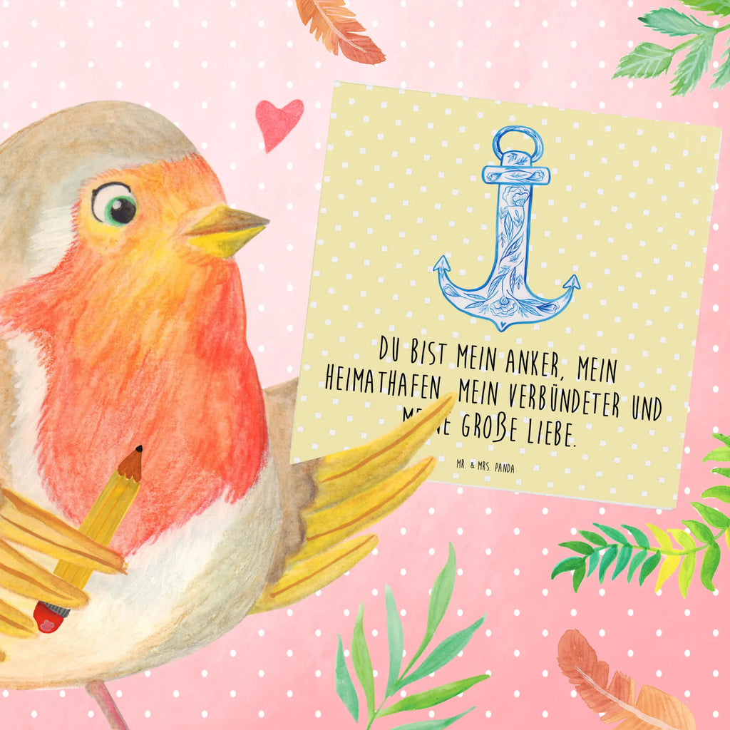 Deluxe Karte Anker Blau Karte, Grußkarte, Geburtstagskarte, Einladungskarte, Glückwunschkarte, Hochwertige Grußkarte, Klappkarte, Hochzeitskarte, Hochwertige Klappkarte, Tiermotive, Gute Laune, lustige Sprüche, Tiere