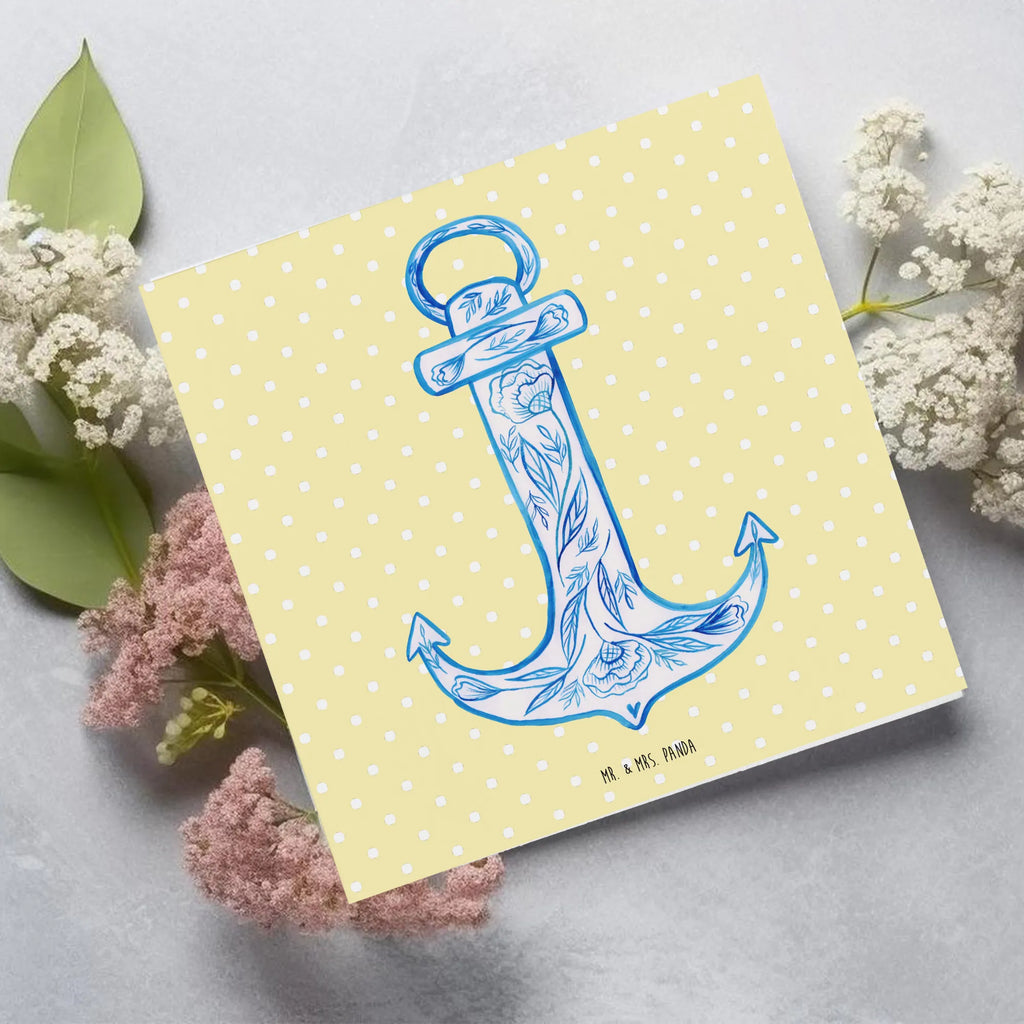 Deluxe Karte Anker Blau Karte, Grußkarte, Geburtstagskarte, Einladungskarte, Glückwunschkarte, Hochwertige Grußkarte, Klappkarte, Hochzeitskarte, Hochwertige Klappkarte, Tiermotive, Gute Laune, lustige Sprüche, Tiere