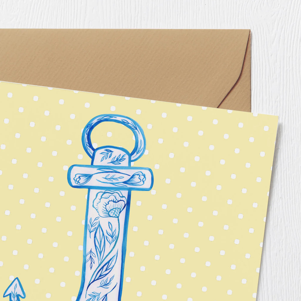 Deluxe Karte Anker Blau Karte, Grußkarte, Geburtstagskarte, Einladungskarte, Glückwunschkarte, Hochwertige Grußkarte, Klappkarte, Hochzeitskarte, Hochwertige Klappkarte, Tiermotive, Gute Laune, lustige Sprüche, Tiere