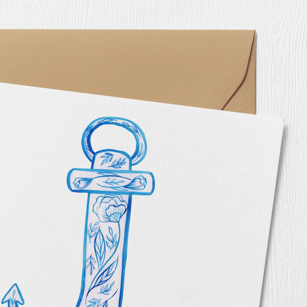 Deluxe Karte Anker Blau Karte, Grußkarte, Geburtstagskarte, Einladungskarte, Glückwunschkarte, Hochwertige Grußkarte, Klappkarte, Hochzeitskarte, Hochwertige Klappkarte, Tiermotive, Gute Laune, lustige Sprüche, Tiere