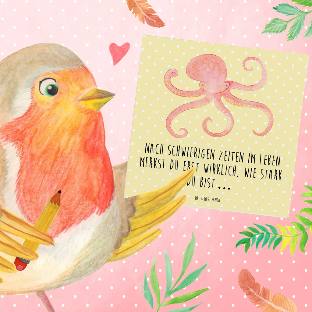 Deluxe Karte Tintenfisch Klappkarte, Hochwertige Klappkarte, Karte, Grußkarte, Einladungskarte, Hochwertige Grußkarte, Glückwunschkarte, Hochzeitskarte, Geburtstagskarte, Tiermotive, Gute Laune, lustige Sprüche, Tiere, Ozean, Meerestier, Wasser, Krake, Tintenfisch, Meer, Arme