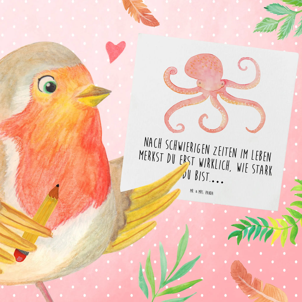 Deluxe Karte Tintenfisch Klappkarte, Hochwertige Klappkarte, Karte, Grußkarte, Einladungskarte, Hochwertige Grußkarte, Glückwunschkarte, Hochzeitskarte, Geburtstagskarte, Tiermotive, Gute Laune, lustige Sprüche, Tiere, Ozean, Meerestier, Wasser, Krake, Tintenfisch, Meer, Arme