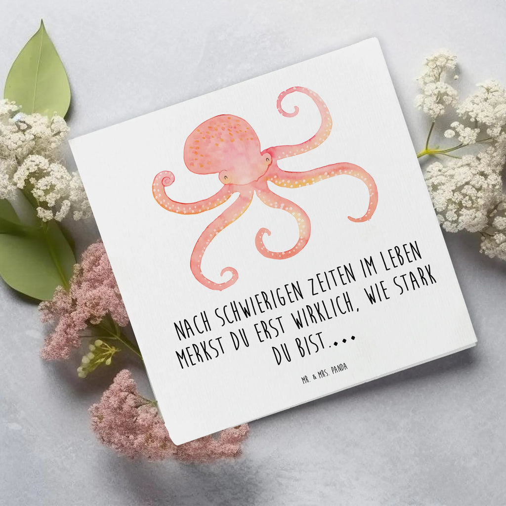 Deluxe Karte Tintenfisch Klappkarte, Hochwertige Klappkarte, Karte, Grußkarte, Einladungskarte, Hochwertige Grußkarte, Glückwunschkarte, Hochzeitskarte, Geburtstagskarte, Tiermotive, Gute Laune, lustige Sprüche, Tiere, Ozean, Meerestier, Wasser, Krake, Tintenfisch, Meer, Arme
