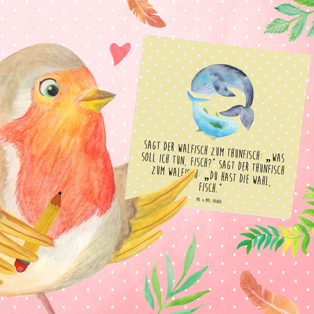 Deluxe Karte Walfisch Thunfisch Hochwertige Grußkarte, Karte, Hochzeitskarte, Geburtstagskarte, Klappkarte, Glückwunschkarte, Einladungskarte, Grußkarte, Hochwertige Klappkarte, Tiermotive, Gute Laune, lustige Sprüche, Tiere, Spruch lustig, Wal, Spruch des Tages, Flachwitz, Tunfisch, Witz, Wortwitz lustig, Wahl, Flachwitz Geschenk