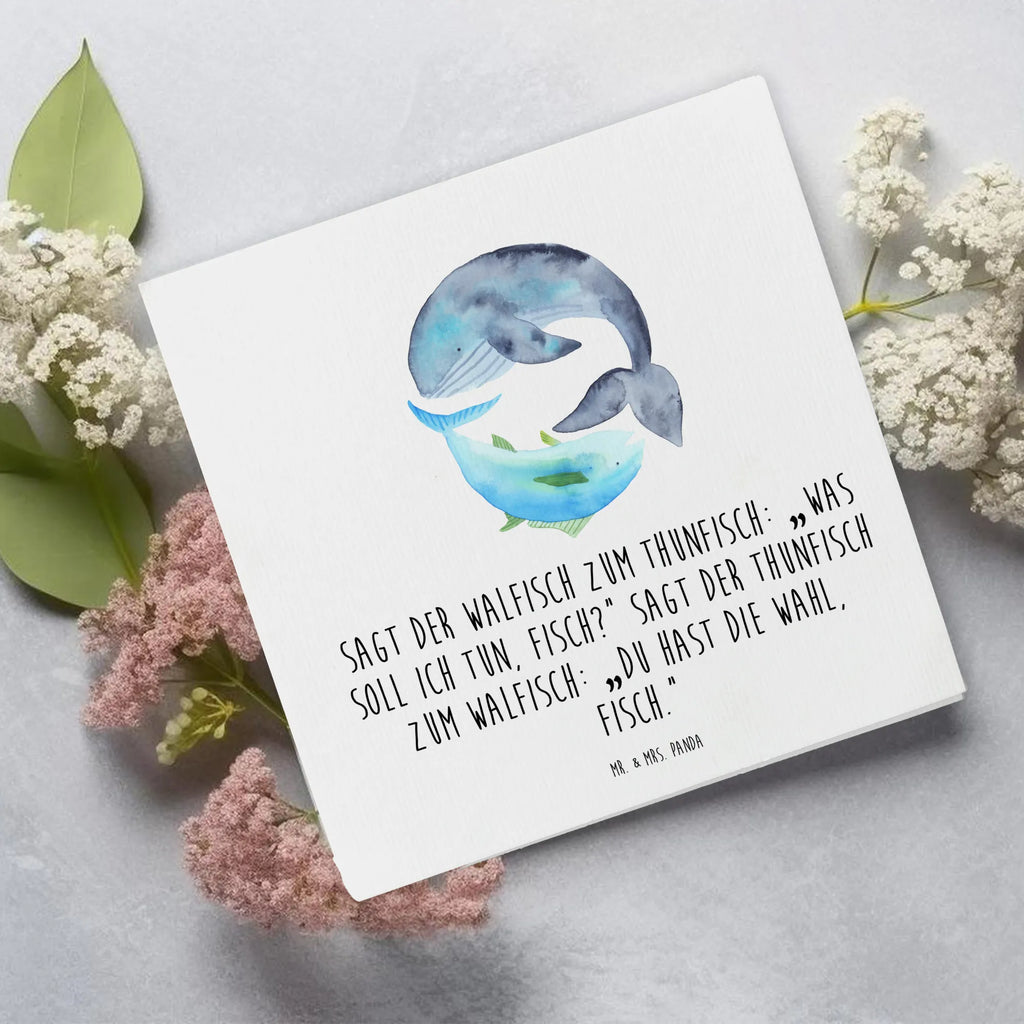 Deluxe Karte Walfisch Thunfisch Hochwertige Grußkarte, Karte, Hochzeitskarte, Geburtstagskarte, Klappkarte, Glückwunschkarte, Einladungskarte, Grußkarte, Hochwertige Klappkarte, Tiermotive, Gute Laune, lustige Sprüche, Tiere, Spruch lustig, Wal, Spruch des Tages, Flachwitz, Tunfisch, Witz, Wortwitz lustig, Wahl, Flachwitz Geschenk