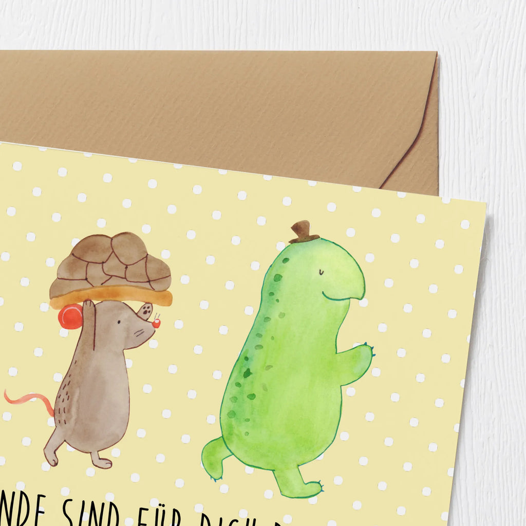 Deluxe Karte Schildkröte Maus Hochzeitskarte, Grußkarte, Hochwertige Grußkarte, Hochwertige Klappkarte, Klappkarte, Karte, Geburtstagskarte, Einladungskarte, Glückwunschkarte, Schildkröte, beste Freunde, Freundinnen, beste Freundinnen, Maus, Freunde