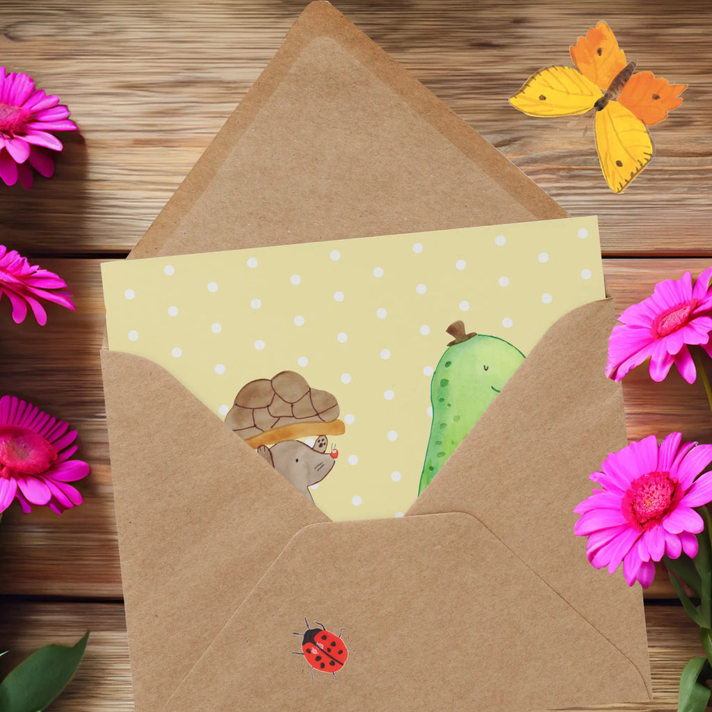 Deluxe Karte Schildkröte Maus Hochzeitskarte, Grußkarte, Hochwertige Grußkarte, Hochwertige Klappkarte, Klappkarte, Karte, Geburtstagskarte, Einladungskarte, Glückwunschkarte, Schildkröte, beste Freunde, Freundinnen, beste Freundinnen, Maus, Freunde