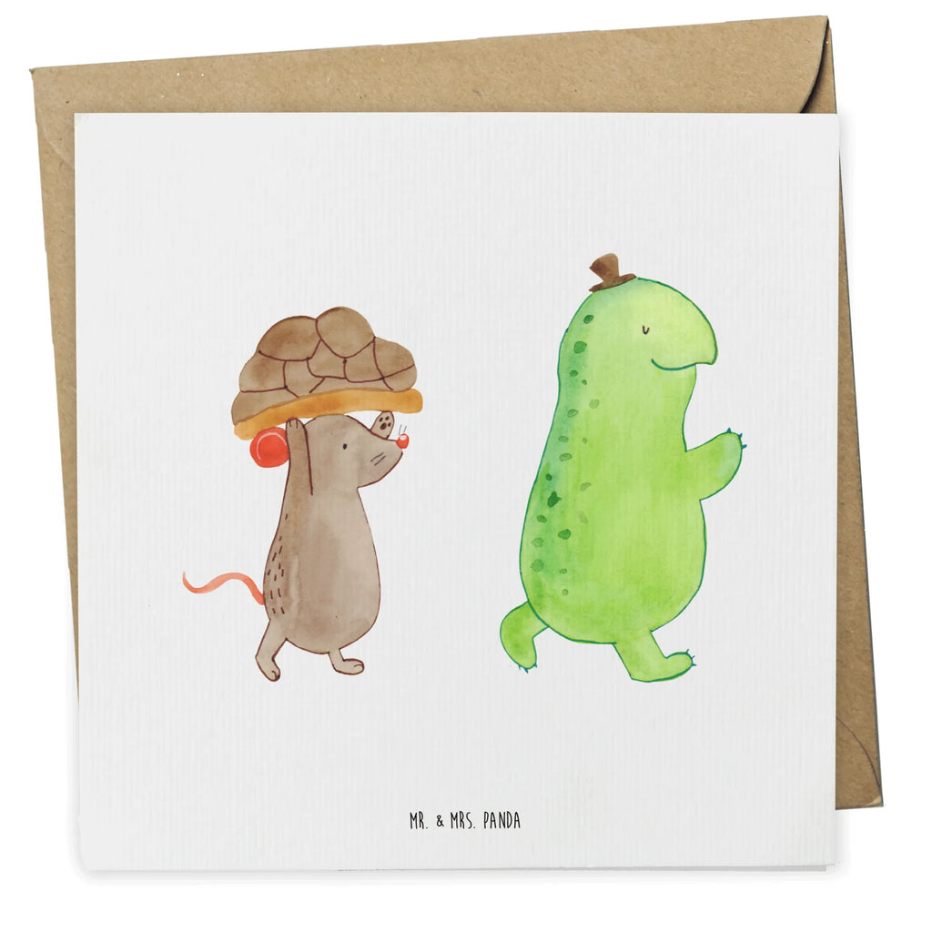 Deluxe Karte Schildkröte Maus Hochzeitskarte, Grußkarte, Hochwertige Grußkarte, Hochwertige Klappkarte, Klappkarte, Karte, Geburtstagskarte, Einladungskarte, Glückwunschkarte, Schildkröte, beste Freunde, Freundinnen, beste Freundinnen, Maus, Freunde